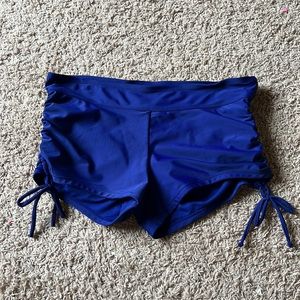 Blue swim suit shorts